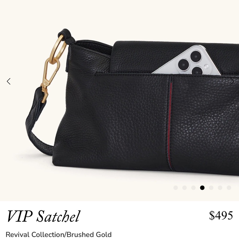 Hammitt Black Satchel with Gunmetal Gray Accents - Picture 6 of 13
